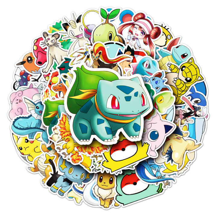 Artsy Home 25/50pcs Pokemon Stickers for Laptops and Skateboards Cellphone Guitar