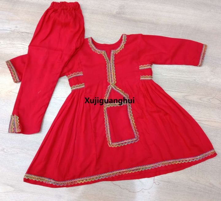Xujiguanghui%20Girl%20Baby%20Red%20SindFifty%20percent%20discount%20hi%20Frock%20And%20Pajama%20-%20Image%202