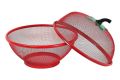 Apple Shape Metal Net Fruits Basket For Kitchen (Large Size 28.5 Cm) (Red). 