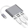 3 in 1 Type C to HDMI, USB and T.C. to T.C. Hub 4K Adapter USB-C to HDMI Converter with 3.0 USB Port and Type C 3.1 Female Charging Port for Mac Book. 