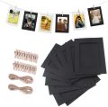 Pistto 40 Pcs Paper Frame With Clips Diy Kraft Paper Picture Frame Hanging Wall Photo Album 2M Rope Home Decoration Craft. 
