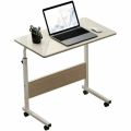 Height Adjustable Wooden Laptop Table With Wheels- 60cm X 40cm (Black/Lightwood Color) - Laptop Tables |. 