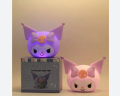Sanrio Kuromi Patting Night Light YH-335 - Cute Purple Anime Silicone LED Desk Lamp for Kids Bedroom, Rechargeable Soft Touch Sensor Pat Light Nightlamp Gift for Girls. 