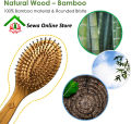 Natural Eco-friendly Hair Brush With Bamboo Bristles, Massages Scalp Anti-Static Hair Detangle (Oval). 