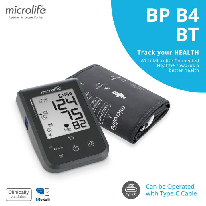 Microlife%20BP%20B4%20BT%20Bluetooth%C2%AE%20%7C%20Digital%20Blood%20Pressure%20Monitor%20for%20Home%20Use%20%7C%20Fully%20Automatic%20Upper%20Arm%20BP%20Machine%20%7C%20Large%20LCD%20Display%20%7C%20Memory%20for%202%20Users%20%7C%20Comfortable%20Cuff%20(22%E2%80%9342%20cm)%20%7C%20Battery%20Operated%20or%20Type-C%20Data%20Cable%20-%20Image%203