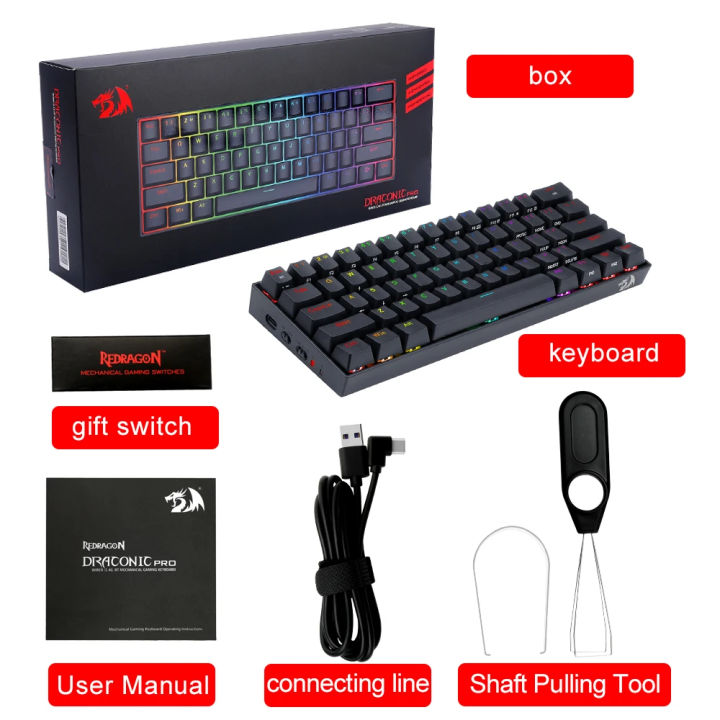 REDRAGON%20Draconic%20Pro%20K530%20RGB%20Support%20Bluetooth%205.0%20wireless%202.4G%20USB%203%20mode%20Mechanical%20Gaming%20Keyboard%2061%20Keys%20-%20Image%203