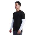 Black And White Color Premium Cotton Round Neck Full Sleeves T-shirt For Men. 