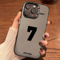 Phone Case For iPhone 11 14 15 Pro Max PLUS XS Max Casing Silver Black White Colorful Matte IMD Lucky Number Seven Luxury Fashion Protection Simple Shockproof Back Cover Silicone. 