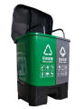 Segregation Dual Waste Dustbin for Wet Dry and Recyclable Waste 40 litres 20 + 20  with Removable bin. 
