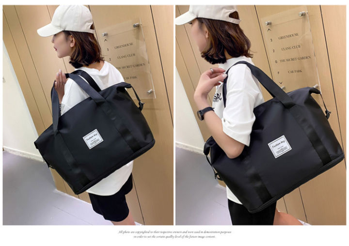 Women%20Travel%20Bag%20Waterproof%20Weekender%20Bags%20-Luggage%20Handbag-Black%20-%20Image%203