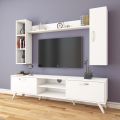 Kamakhya Decor Modern TV Cabinet With Drawers TV Stands Living Room Furniture Shelf Storage for TV up to 55" Flat Screen Storage Shelves. 