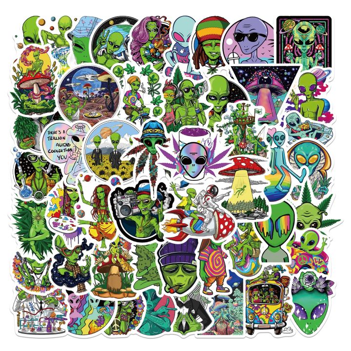 Artsy%20Home%2025/50pcs%20Stoner%20Alien%20Leaves%20Stickers%20for%20Laptops%20and%20Skateboards%20Cellphone%20-%20Image%204