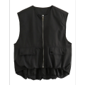 Womens Casual Zip Up Vest White L. 