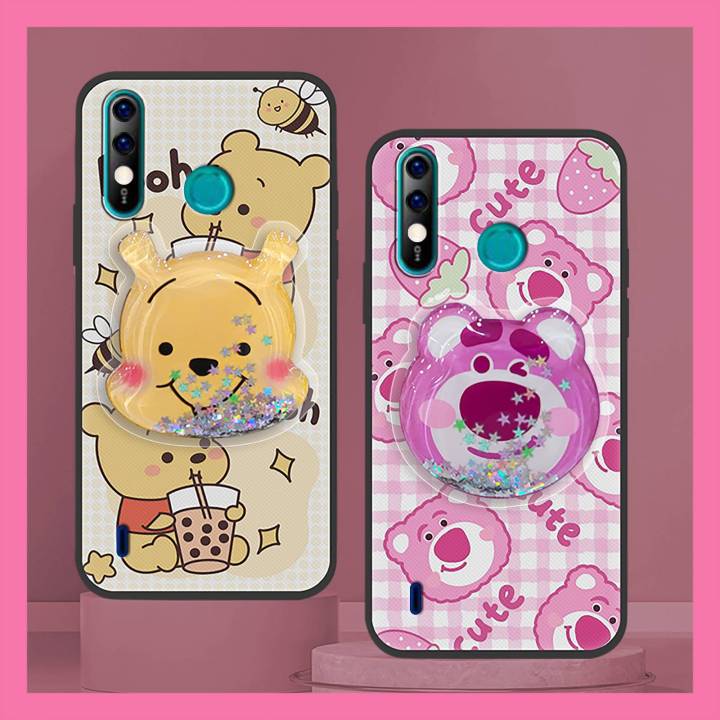 Glitter%20Waterproof%20Phone%20Case%20For%20Itel%20A56/A56%20Pro%20Back%20Cover%20drift%20sand%20Simplicity%20Cute%20Kickstand%20Durable%20protective%20-%20Image%204