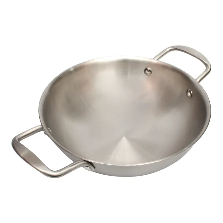 Chrome%20Color%20Three-ply%20Tanani%20Stainless%20Steel%20Karai%2026%20CM%20With%20Transparent%20Glass%20Lid%20-%20Image%204