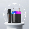 Portable Karaoke Machine Y2 KTV Bluetooth System Wireless Dual Microphone High-Fidelity Stereo Sound Black. 