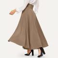 NEW Ankle solid color line tie elegant skirt women's long skirt with high waist A cut pleated length, suitable for spring women. 