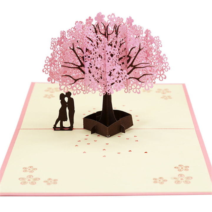 3D Sakura DIY Greeting Card Laser Carving Birthday Confession | Daraz ...