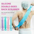 Silicone Double Sided Back Scrubber With Different Scrubbing Texture. 
