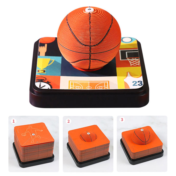 2026 Desk Calendar Basketball Football Sculpture 3D Tear-away Calendar Paper Carving Art Memo Pad Gift Home Desktop Decoration 7DD