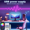 Uonevic LED Lights with Music Synchronization Color Changing ED Light Bar Sound RGB Sales promotion L Neon Light Strip Waterproof 1-5M 5V RGB in Wall Game Room TV Party. 