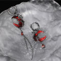 Asymmetry Red Moon Rose Earrings For Women Style Personality Crystal Drop Pendant Earrings Jewelry Accessories Party Gifts YUEYING. 