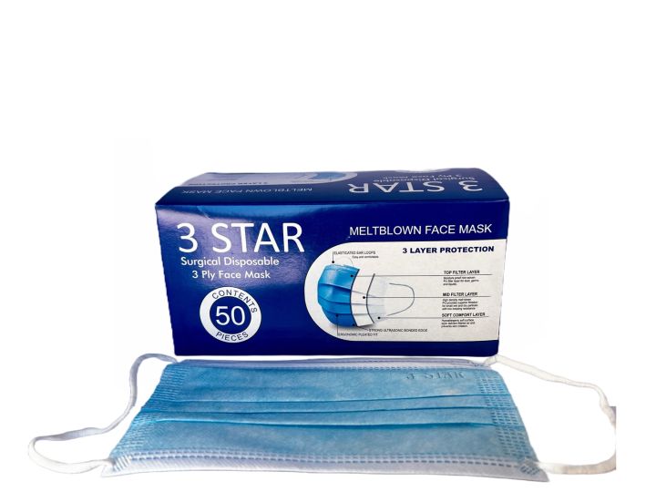 3%20Star%20Surgical%20Disposable%203%20Ply%20Face%20Mask%20Pack%20of%2050%20-%20Image%202