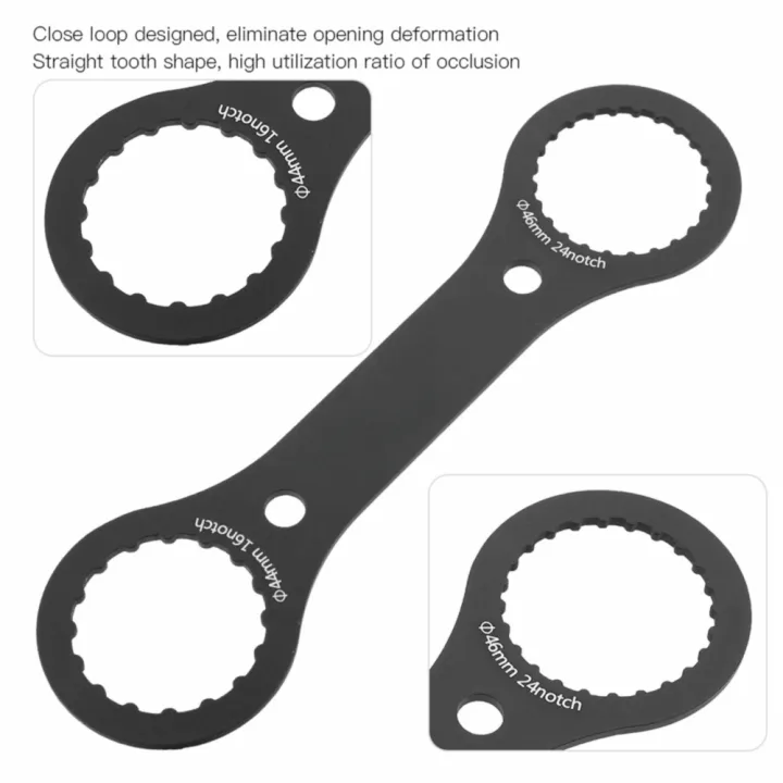 Durable%20Aluminium%20Alloy%20Bottom%20Bracket%20Wrench%2016%2024%20Notch%20Black%20Bracket%20Spanner%2044mm%2046mm%20Hollow%20Crankset%20Tool%20for%20Mountain%20and%20Road%20Bikes%20-%20Image%204