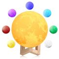 Lunar Lamp With Wooden Base Home Decor Light - Moon Shape Design Table Lamp | Lamp For Home Decoration |. 