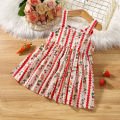 Summer New Baby Girls Dress Halter Strawberry + Bunny Embellished Polka Dot A-line Dress Sweet Princess Dress. 