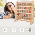 Puzzle Toys English Alphabet Letter Cognitive Toy Arithmetic Cartoon Pattern Wooden Letter Board Bead Abacus Intelligence Early Education Board Baby Gift. 