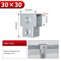 New Aluminum Alloy Square Tube Fixed Pipe Clamp Connector Accessories Three-way Square Storage Rack. 