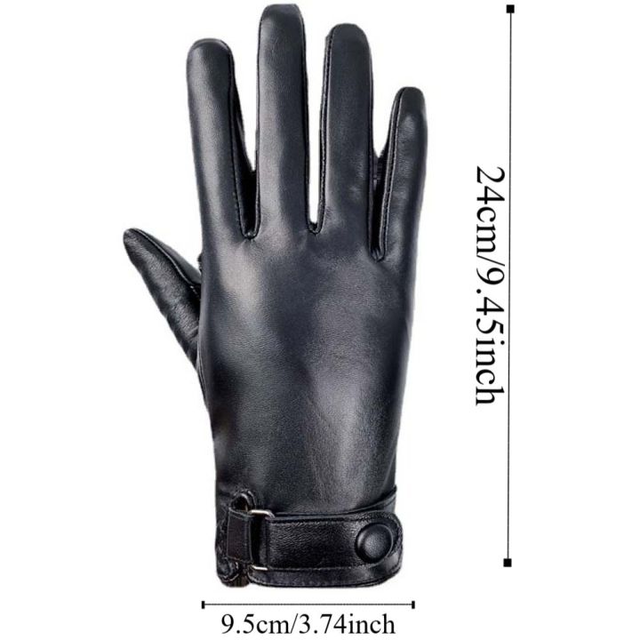 1pair%20Equestrian%20Soft%20PU%20Anti-cold%20Gloves%20Touch%20Screen%20Solid%20Color%20Men%20Finger%20Mittens%20Adjustable%20Warmer%20Windproof%20Mittens%20Winter%20-%20Image%202