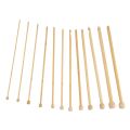 JAERBEE Natural Color Natural Bamboo Single Pointed Afghan Tunisian Crochet Hooks Needles 25.5Cm-25Cm Long,1 Set(12 Pcs/Set). 