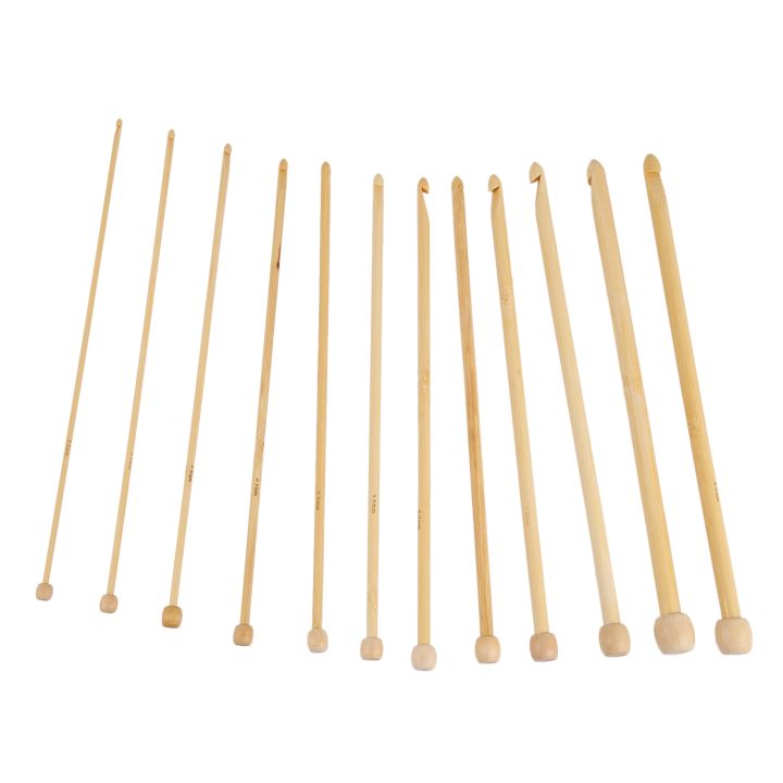 JAERBEE%20Natural%20Color%20Natural%20Bamboo%20Single%20Pointed%20Afghan%20Tunisian%20Crochet%20Hooks%20Needles%2025.5Cm-25Cm%20Long,1%20Set(12%20Pcs/Set)%20-%20Image%207