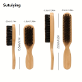Sutuiying Styling hair brush, bristle brush, bamboo and wood handle, Portable suitable for both men and women, hair and beard styling. 