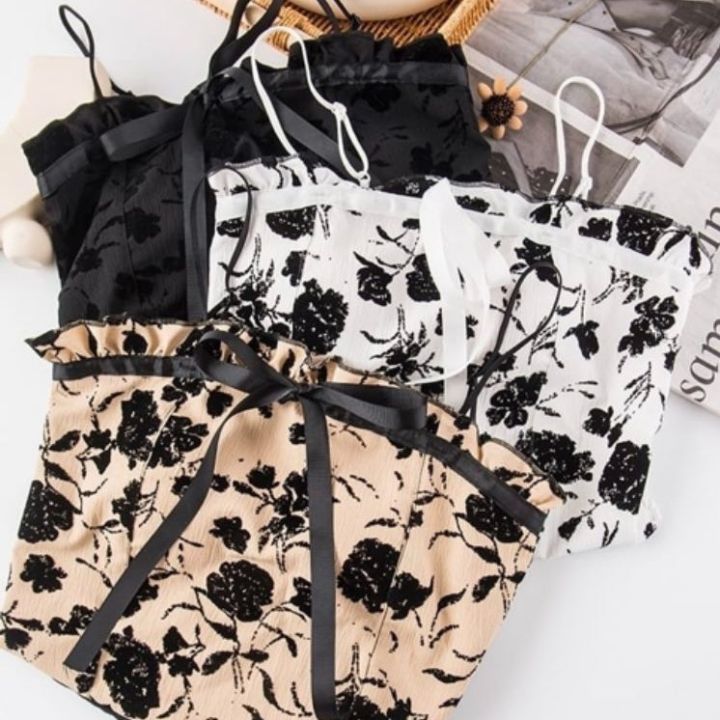 Strapless%20camisoles%20women%20sexy%20hot%20summer%20Rose%20prints%20crop%20top%20-%20Image%204