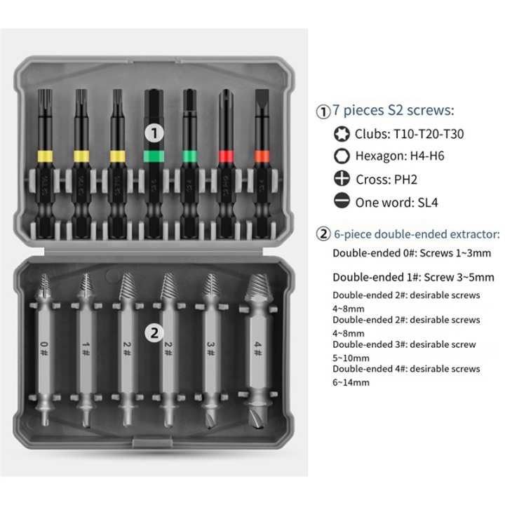 13Pcs%20Broken%20Wire%20Extractor%20Multifunctional%20Screw%20Extractor%20Take%20Broken%20Wire%20Word%20Plum%20Hexagon%20Screwdriver%20Easy%20Install%20-%20Image%206