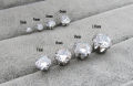 【Good sharing!】Sales of Korean version of six-claw flash diamond naked diamond dazzling white titanium steel earrings men's and women's jewelry does not fade. 