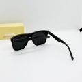 New Fashionable Square Black Lens Sunglasses with Carbon Fiber Frame for Men - Elegant Eyewear with Free Chain Cover. 