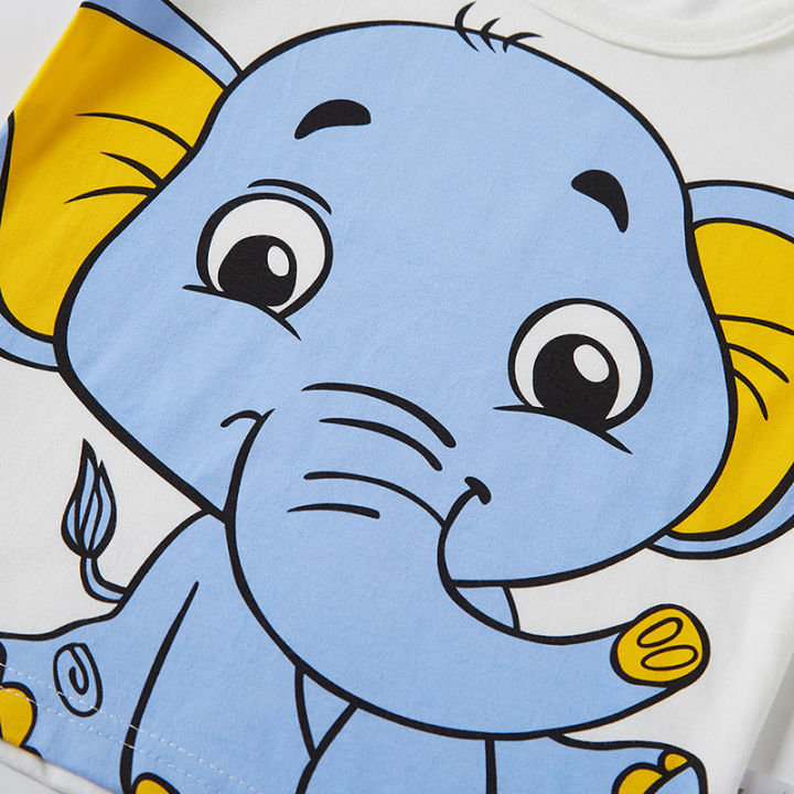 Summer%20children's%20clothing%20shirts,%20children's%20half-sleeved%20cartoon%20elephant%20pattern,%20boys'%20short-sleeved%20T%20baby%20cotton%20clothes,%20one%20piece%20of%20hair%20-%20Image%204