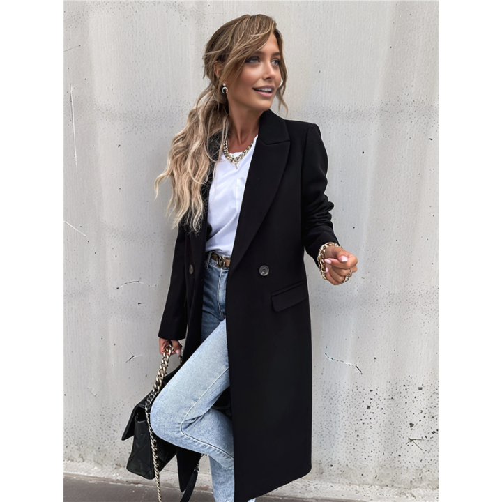 Fall%20Winter%20Jackets%20for%20Women%20Long%20Windbreaker%20Warm%20Coat%20Lapel%20Button%20with%20Pockets%20Solid%20Color%20Jacket%20Black%20XL%20-%20Image%206