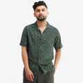 Yuva Clothing's Green Color Hawaiian Lyocell Slim Fit Half Sleeve Paisley Summer Printed Shirt For Men. 