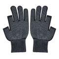 Men/ Unisex Sports Stretch Two Half Fingers Sun Protection Anti-Slip Fishing Gloves Driving Biking Mittens. 