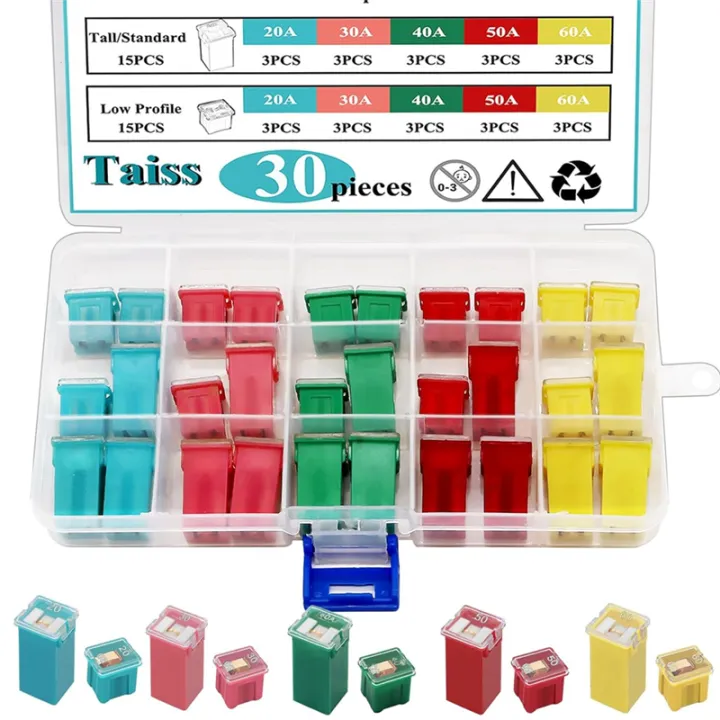 30%20PCS%20Car%20Fuses%20Assortment%20Kit,Automotive%20Combination%20LOW%20and%20TALL%20Box%20Shaped%20Fuse%20Kit,for%20Car/RV/Truck/Motorcycle/Boat%20-%20Image%206
