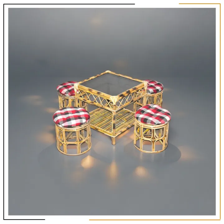 🍁 Miracle Bamboo Muda Set – 4 Chairs & 1 Tea Table | वातावरण मैत्री ...