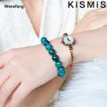 Wenefang KISMIS 1PC Malachite Stone Jewelry Women Men Crystal Green Gemstone Round Beads Stretch Fashion Bracelet. 