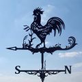 Farm Stainless Steel Home Weather Vane Wind Direction Indicator Yard Measuring Tools for Outdoor Rooster Animal Bracket. 