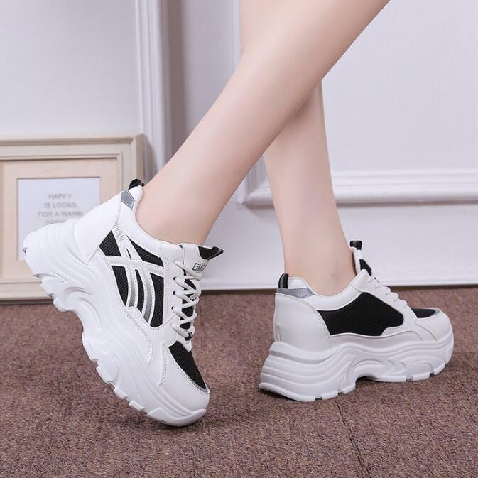 Korean%20Style%20Ladies%20Heel%20Sneakers%20Shoes%20Synthetic%20Leather%20Breathable%20Mesh%20Lining%20Rubber%20Sole%20Comfortable%20Ladies%20Footwear%20-%20Image%202