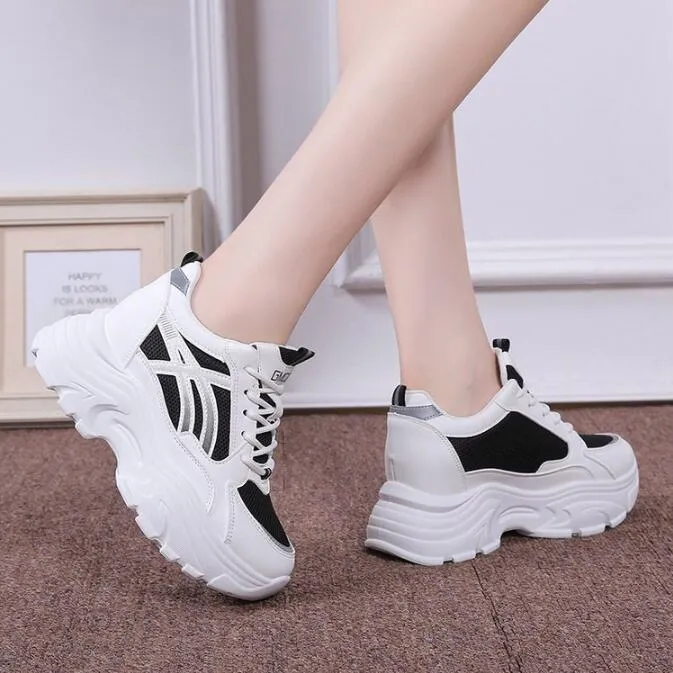 Korean%20Style%20Ladies%20Heel%20Sneakers%20Shoes%20Synthetic%20Leather%20Breathable%20Mesh%20Lining%20Rubber%20Sole%20Comfortable%20Ladies%20Footwear%20-%20Image%202